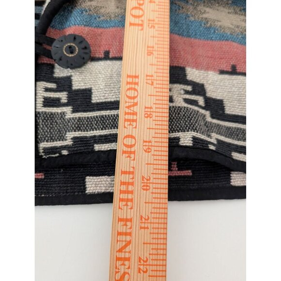 Vintage Flashback Southwestern Crop Jacket Womens Size Medium Black Woven Cotton - Picture 10 of 10